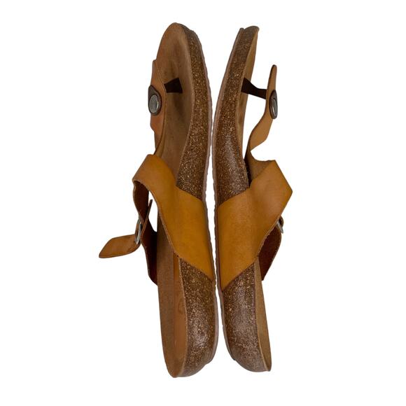 Yokono Leather T-Strap Sandals Cork Footbed Comfort Thong 8 - Picture 4 of 11